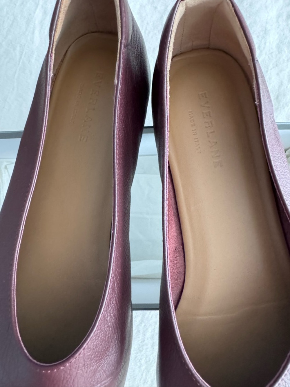 Everlane Burgundy Leather Ballet Flats Day Glove - Picture 2 of 6